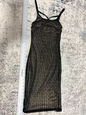 Guess Black Sheer Mini Dress with Logo Mesh